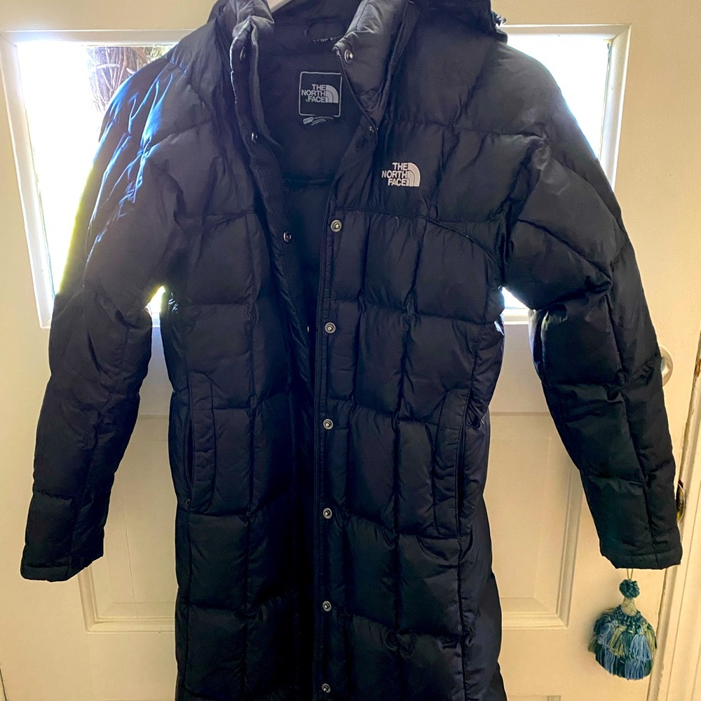 North face black down parka jacket